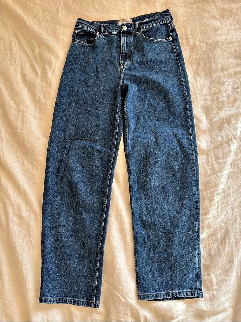 Everlane Organic Cotton The Way High Jean Straight Leg Jeans Blue Waist 30 Long